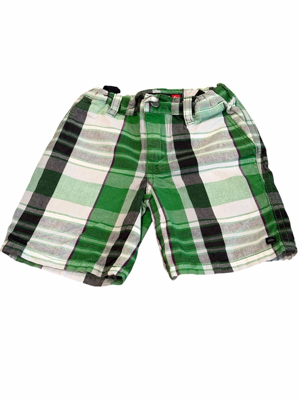 Quiksilver, Boys Green and White Plaid Shorts, Size 2T